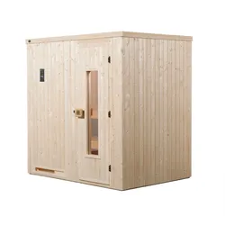 Weka Sauna Halmstad 1 mit Holztür und Fronteinstieg - 68 mm 7,5 kW BioAktiv-Kombiofen BioS inkl. Steuerung