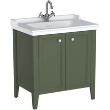 Vitra Waschtischunterschrank 2 Türen 79,5 x 88 x 53 cm Vintage Grün/Weiß Hochglanz