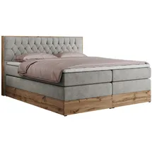 MKS Boxspringbett 160 x 200 cm H3 Hellgrau