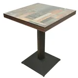 MUL-BOUTIQUE Quadratischer Tisch, Mittelfußtisch, Esstisch, Bartisch im Industriestil, maximale Belastung 120 kg, 60 x 60 cm (Retro-Blumenblume)