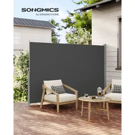 Songmics Seitenmarkise 180 x 450 cm grau Polyester