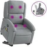 vidaXL Massagesessel mit Aufstehhilfe Stoff 86,5 x 99,5 x 86,5 cm Hellgrau