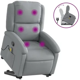 vidaXL Massagesessel mit Aufstehhilfe Stoff 86,5 x 99,5 x 86,5 cm Hellgrau