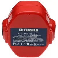 EXTENSILO 3x Akku kompatibel mit Makita 1051DZ, 1051DWFE, 4033DZ,