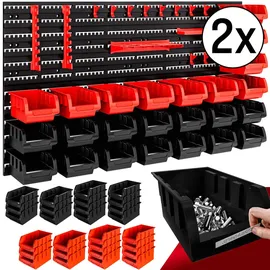 DEUBA Wandregal mit Stapelboxen und Werkzeughalter Werkstattregal Werkzeuglochwand