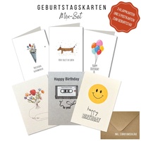 Keitcards Geburtstagskarten mixed Set - 3 Postkarten und 3