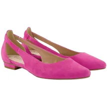 Ulla Popken Damen große Größen Übergrößen Plus Size Leder-Ballerinas, Cut-Out, Weite H orientpink 41 814045800-41