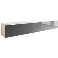 Feldmann-Wohnen Lowboard, Grau, Weiß, Holz, Rechteckig, 180x30x32 cm, Wohnzimmer,