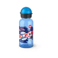 Emsa Kids Tritan Trinkflasche 0,4 Liter | 100% sicher/praktisch/hygienisch/dicht/unbedenklich | cleverer Trinkverschluss | robust | Design: Space