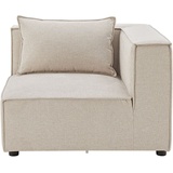 Juskys modulares Sofa in Stoff Beige - Ecksofa Rechts mit Armlehne - Kissen - kombinierbar