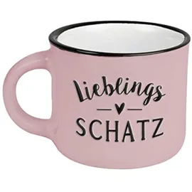 Grafik-Werkstatt Espressotasse vintage| Mini Keramik Becher zum verschenken | 95 ml | Lieblingsschatz, Rosa