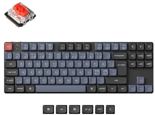 K1 Pro QMK/VIA Wireless RGB Hot Swap Low Profile Red - Gaming Tastaturen - ohne Numpad - Nordisch - Schwarz