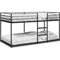 vidaXL Etagenbett ohne Matratze 90 x 200 cm Stahl schwarz