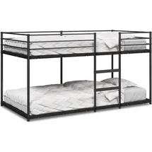 vidaXL Etagenbett ohne Matratze 90 x 200 cm Stahl schwarz