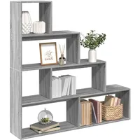 vidaXL Bücherregal 4 Stufen 143,5 x 29 x 143,5 cm Grau