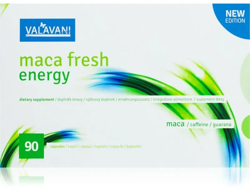 VALAVANI Maca Fresh Energy Kapseln zur Erhaltung von Energie und kognitiver Leistungsfähigkeit Unisex 90 TABL