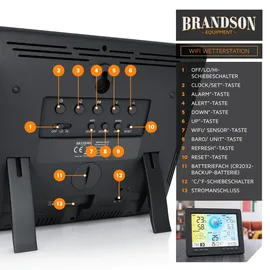 Brandson Funkwetterstation Schwarz 5-in-1