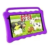 Tibuta 7 Kinder-Tablet, 7 Zoll 1024 x 600 IPS HD-Display, WiFi 2G + 32 GB, Kindersicherungsmodus, Kleinkinder-Tablet mit kinderfreundlicher Hülle für die Kids Edition (Lila)