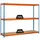 Proregal Schwerlastregal Wood Beast Three HxBxT 200 x 240 x 90 cm 3 Ebenen Fachlast 400 kg Blau-Orange