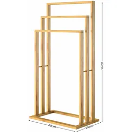 CASARIA CASARIA® 2er Set Handtuchhalter Bambus Handtuchständer Freistehend