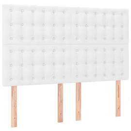 vidaXL Boxspringbett mit Matratze & LED Weiß 140x200 cm Kunstleder