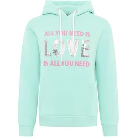 Zwilling Hoodie »"Love is all you need ZH"«, mit "Love"-Aufschrift und Pailettenherzen am Rücken, blau