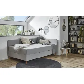 Möbel Kraft Polsterliege mit Bettkasten 130 x 84 cm Grau