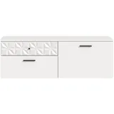 inn.furn Schuhschrank hängend Relief in weiß Hochglanz 110 cm - 2 Jahre Gewährleistung - mind. 14 Tage Rückgaberecht - Weiß