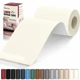 Flicken Selbstklebend Stoff, Cahomo Leinenstoff Patches Selbstklebend, 10x200 cm Leinen Reparatur Patches für Sofa, Autositze, Bootssitze, Bürostuhl, Vorhang - Beige Weiß