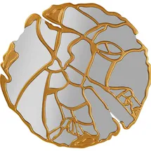 Kare Wandspiegel Gold Ø100cm", (goldfarben), B:100cm H:100cm T:2,5cm, Glas, Holzwerkstoff, rund, 100x100x2.5 cm, Spiegel, Wandspiegel Pieces gold