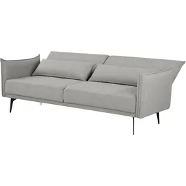 INOSIGN Schlafsofa INOSIGN "TULARE, 204 cm, klappbarer 3-Sitzer mit verstellbarer Rückenlehne", grau, B:204cm H:89cm T:87cm, 100% Polyester, Sofas, Schlafsofa, Schlaffunktion, Velvet-Samtvelours u. Webstoff