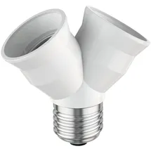 ledscom.de E27 Sockel, 2-fach Splitter-Adapter, weiß