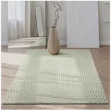 the carpet Santo Plus«, rechteckig, 5 mm Höhe, Plus moderner robuster In und Outdoor Teppich Grün - Boho Teppich 160 cm aus Polypropylen