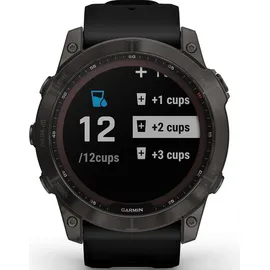 Garmin Fenix 7X Sapphire Solar schiefergraues DLC-Titan mit schwarzem Armband