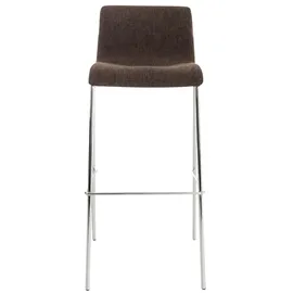 CLP 2er Set Barhocker Hover Stoff 4-Fuß Gestell braun/chrom