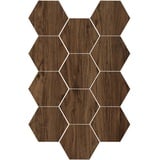 MENAYODA 12 Stück Hexagon Akustikplatten Selbstklebend, Schallabsorber Schallschutz mit hoher Dichte für Wand Decken Holz & Tür Schallabsorbierende Wanddekoration (Braun)