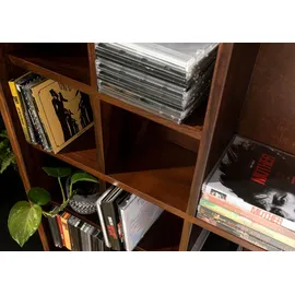 MASSIVMOEBEL24.DE CD-Regal 65 x 18 x 110 cm Walnuss