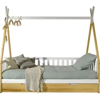 58 aufm Kessel Zeltbett Karyn 6 206x96x185 Kinderbett Massivholz
