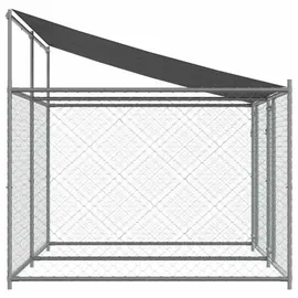 vidaXL Hundezwinger mit Dach und Türen 4x2x2 m Grau