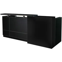 Büro Empfangstheke Philadelphia schwarz 2.5 m Büromöbel