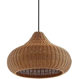 LUCANDE Außenleuchte Holz 100 x 30 x 24 cm 2-flg. beige, Rattan