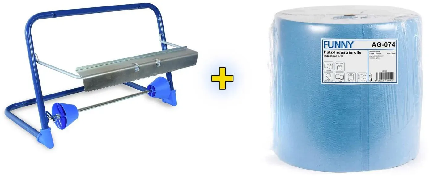 Wandhalter für Putztuchrollen inkl. 36cm breite 1000 Blatt Rolle