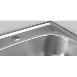 a&n&a aQualine Aqualine AQ4848B Quadrat rechts Einbauspüle Edelstahl silberfarben Handbetätigung 480 x 480 mm