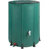 Relaxdays Faltbare Regentonne 250 l Dunkelgrün/Schwarz
