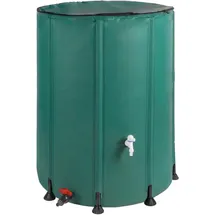 Relaxdays Faltbare Regentonne 250 l Dunkelgrün/Schwarz