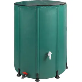 Relaxdays Faltbare Regentonne 250 l Dunkelgrün/Schwarz