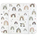 Rotho Babydesign Wickelauflage Breit (85 x 72 cm) - wickelauflage - wickeltischauflage - abwaschbar - wickelmatte - wasserdicht - Motiv Boho Rainbow