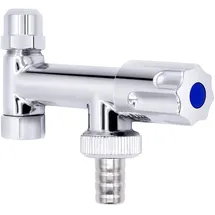 VARIOSAN Gerätezusatzventil 11107, Eckfix, Messing, Designgriff, Rückflußverhinderer, verchromt