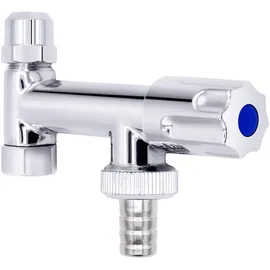 VARIOSAN Gerätezusatzventil 11107, Eckfix, Messing, Designgriff, Rückflußverhinderer, verchromt