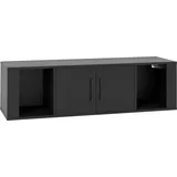 Wandmontierter Schreibtisch Mit Stauraum, Schwarz, 2 Türen
